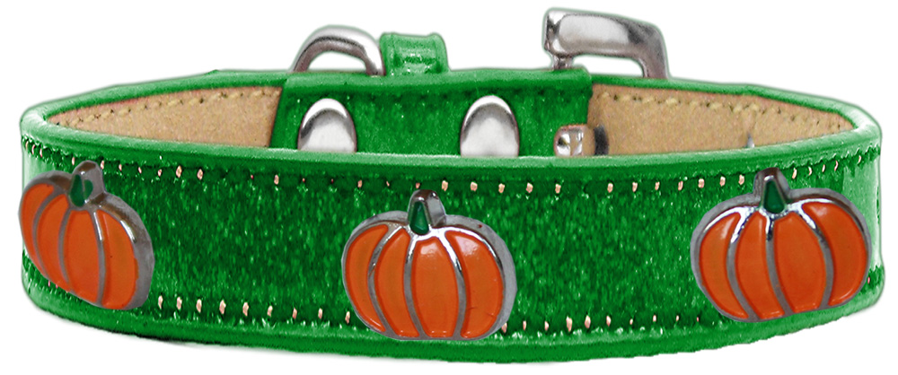 Pumpkin Widget Dog Collar Emerald Green Ice Cream Size 14
